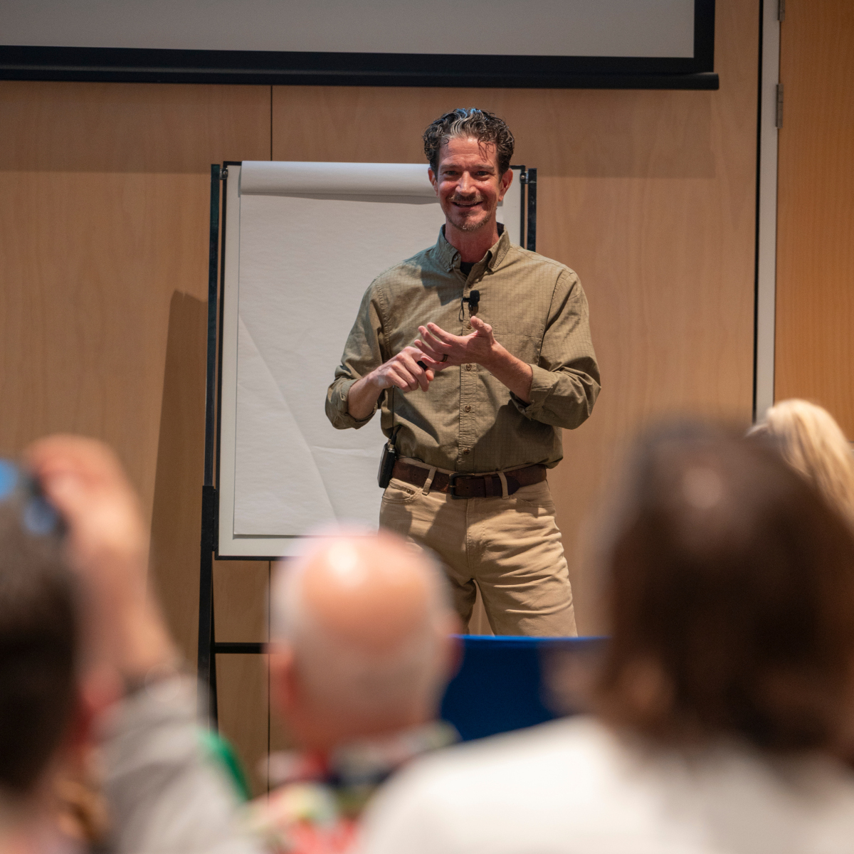 Erik Larson leading a workshop